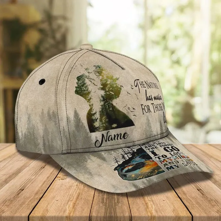 And In To The Forest I Go To Lose My Mind and Find My Soul 3D Hiking Cap for Women, Hiking Hat for Hiking Lovers