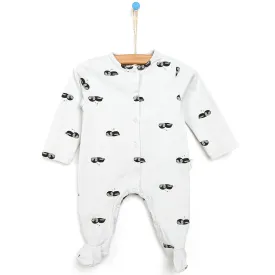 Antebies Newborn Penguin Organic Footed Jumpsuit - Grey