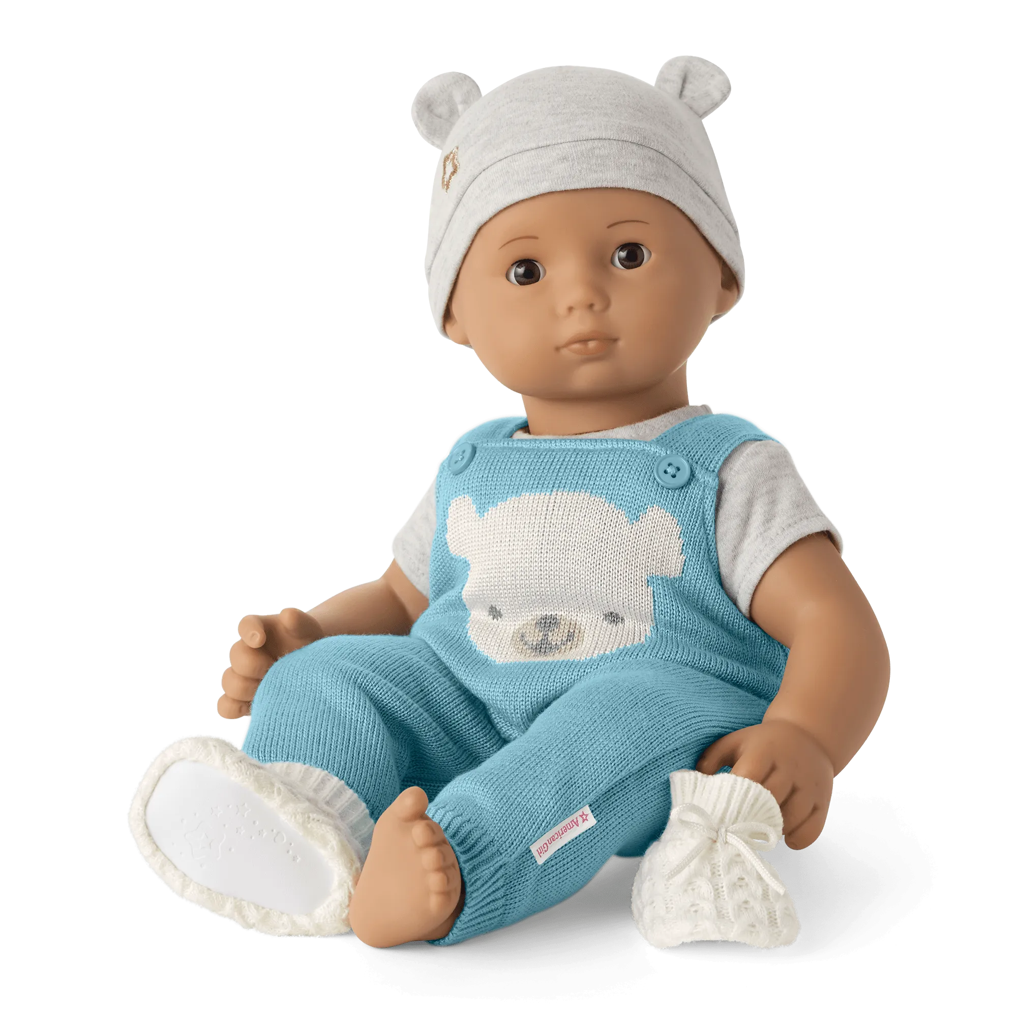Baby Bear Hat & Booties for Bitty Baby® Dolls
