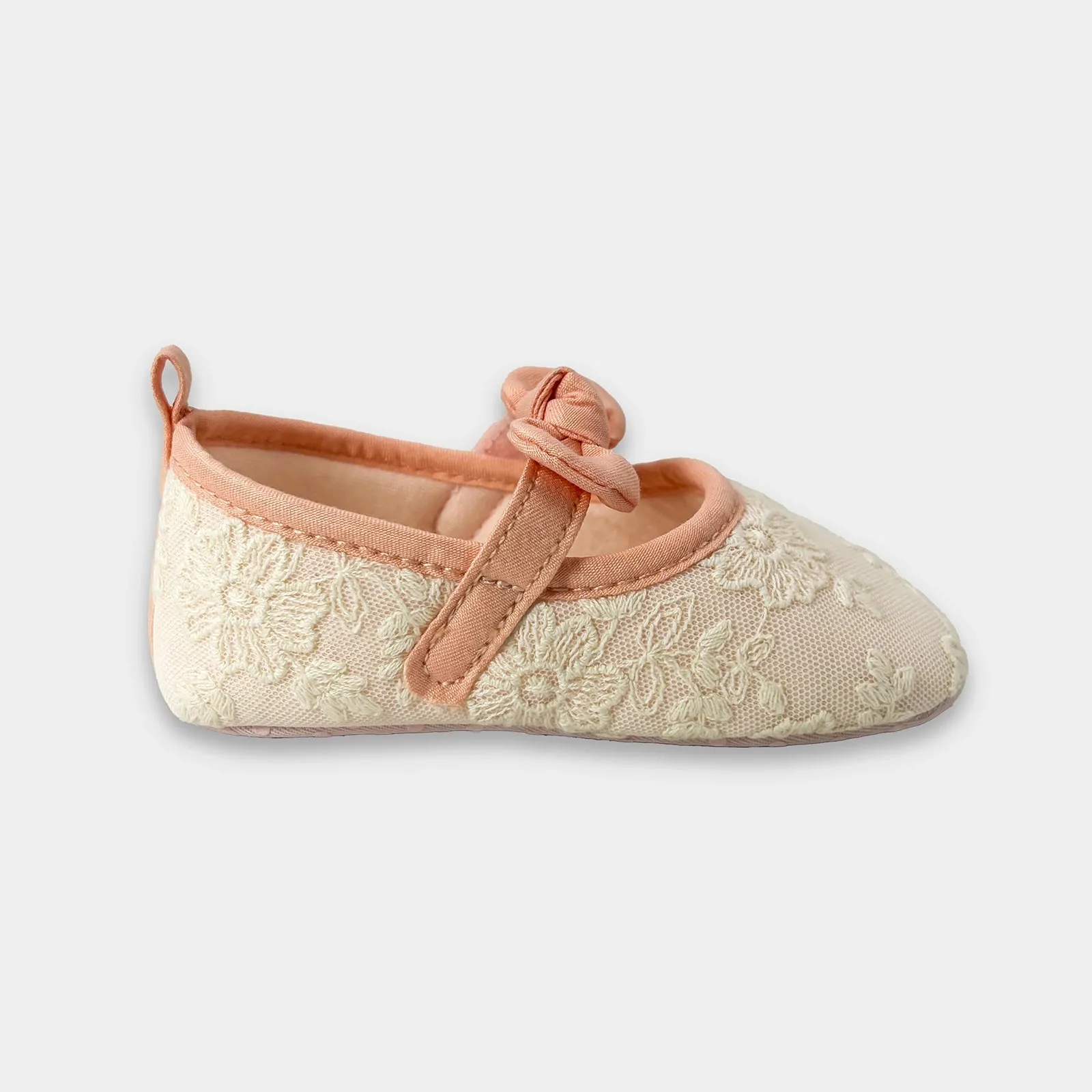 Bloom Floral Embroidered & Bow Design Booties