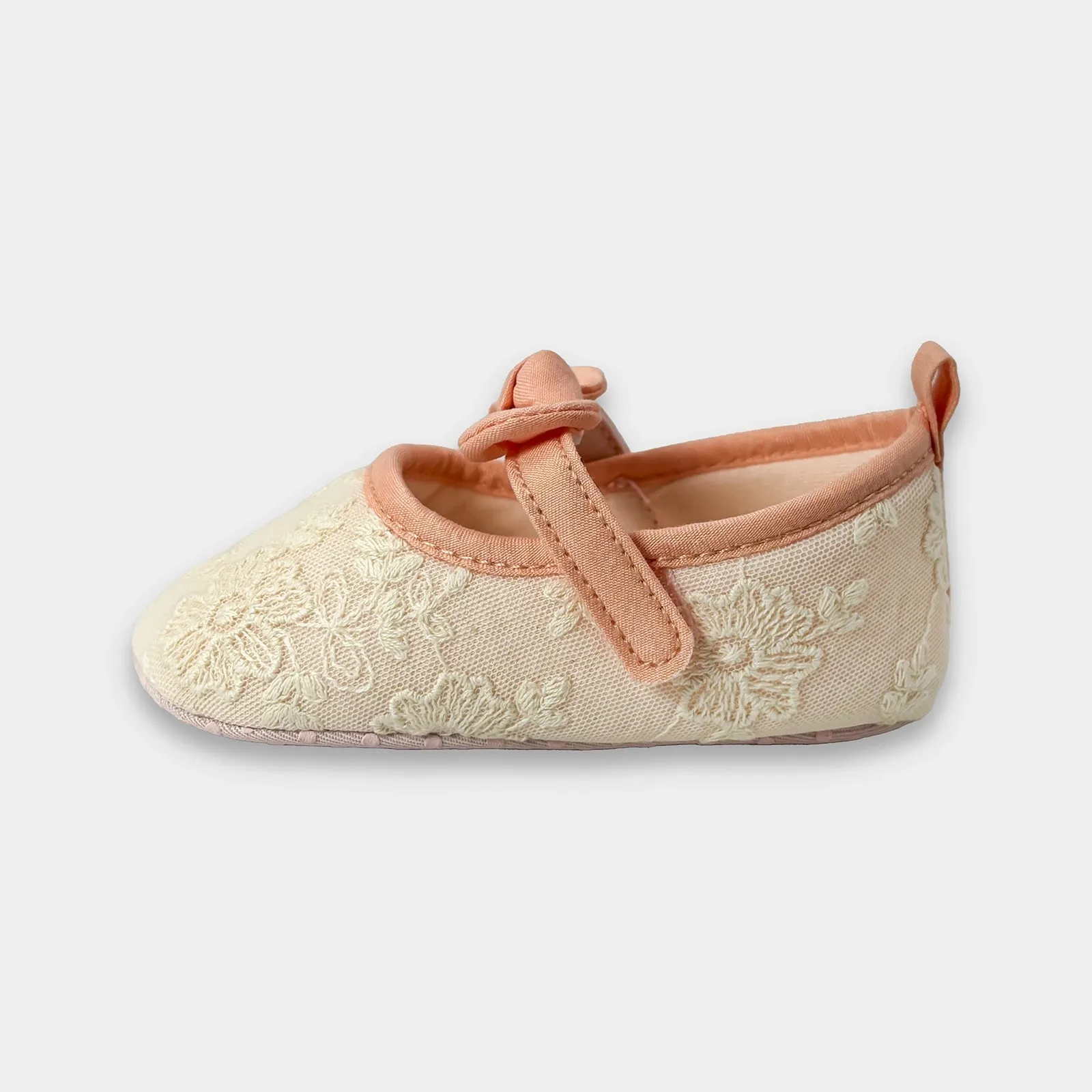 Bloom Floral Embroidered & Bow Design Booties