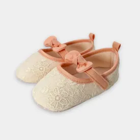 Bloom Floral Embroidered & Bow Design Booties
