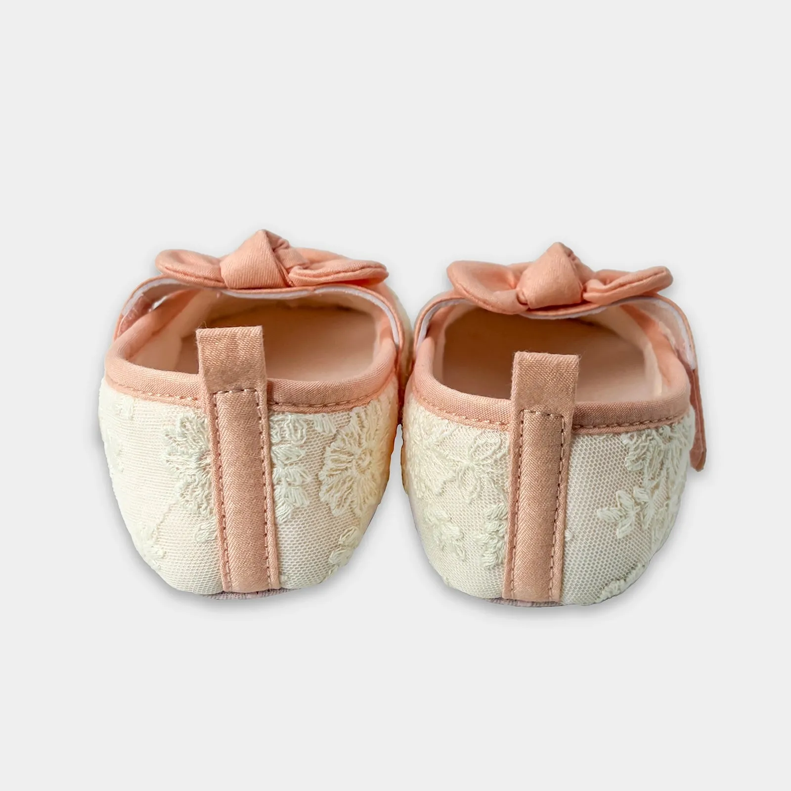 Bloom Floral Embroidered & Bow Design Booties
