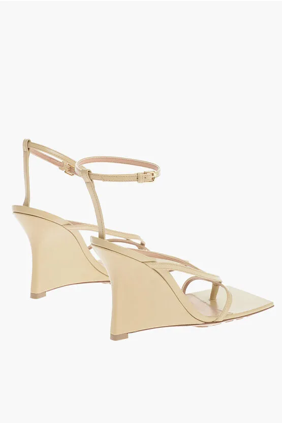 Bottega Veneta Squared Leather Sandals Wedge