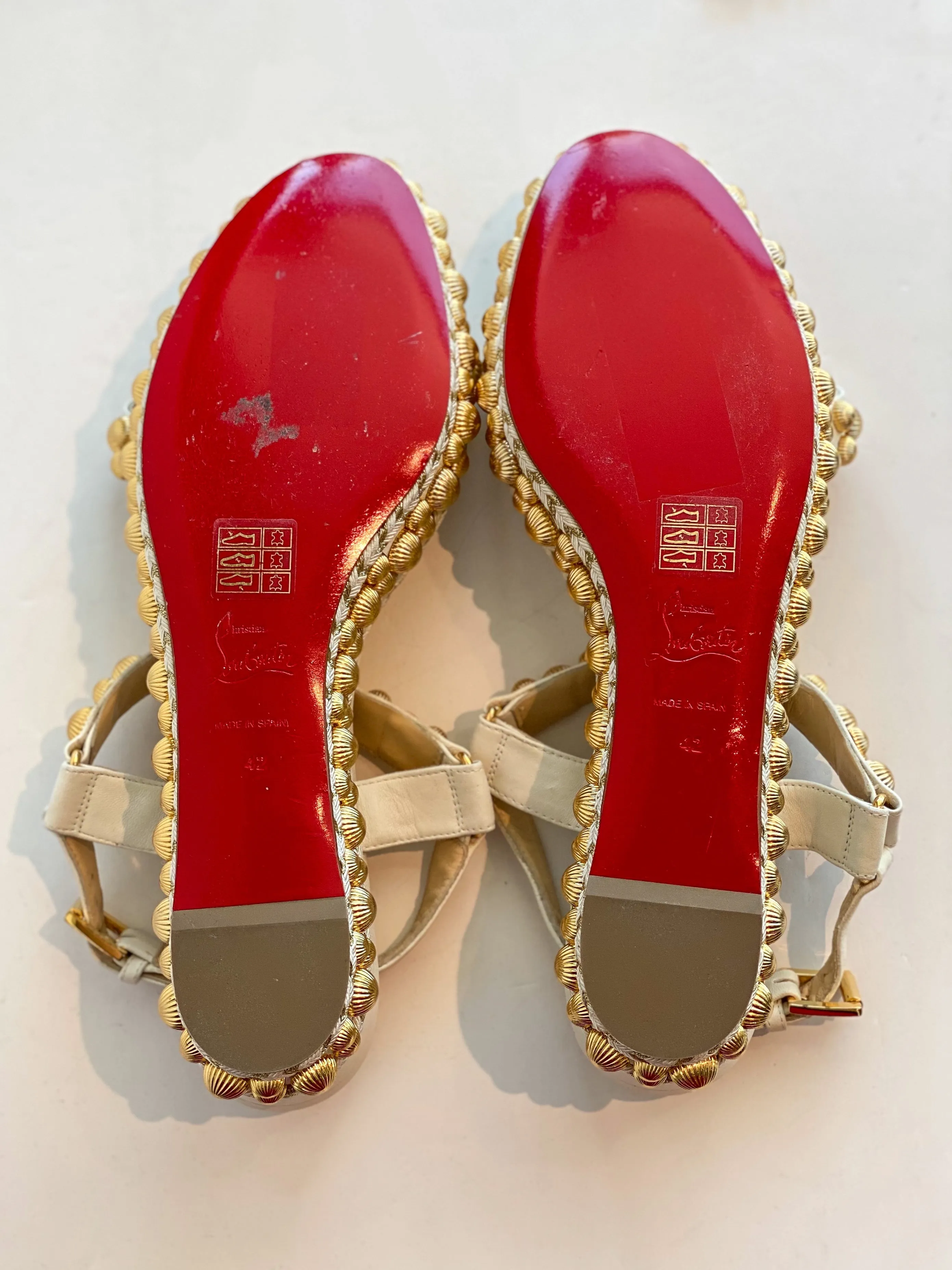 Christian Louboutin Studded Wedge Sandals