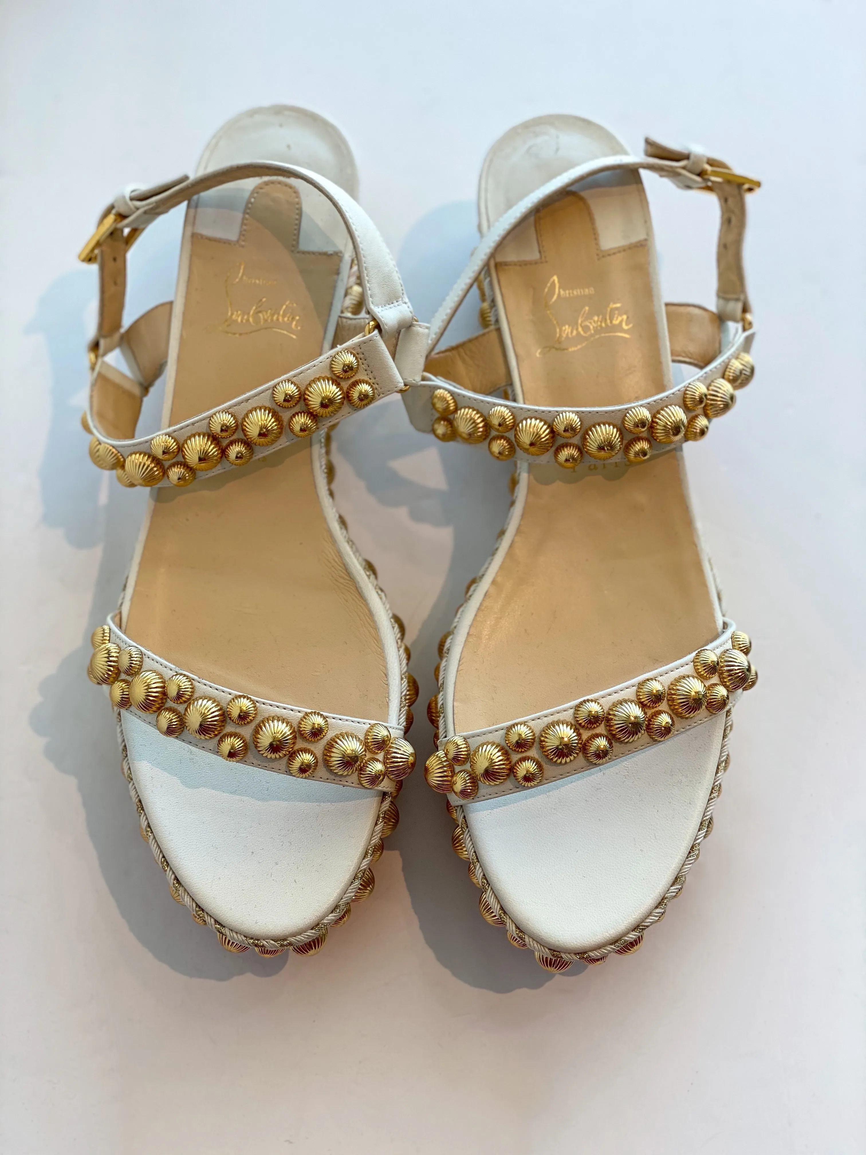 Christian Louboutin Studded Wedge Sandals