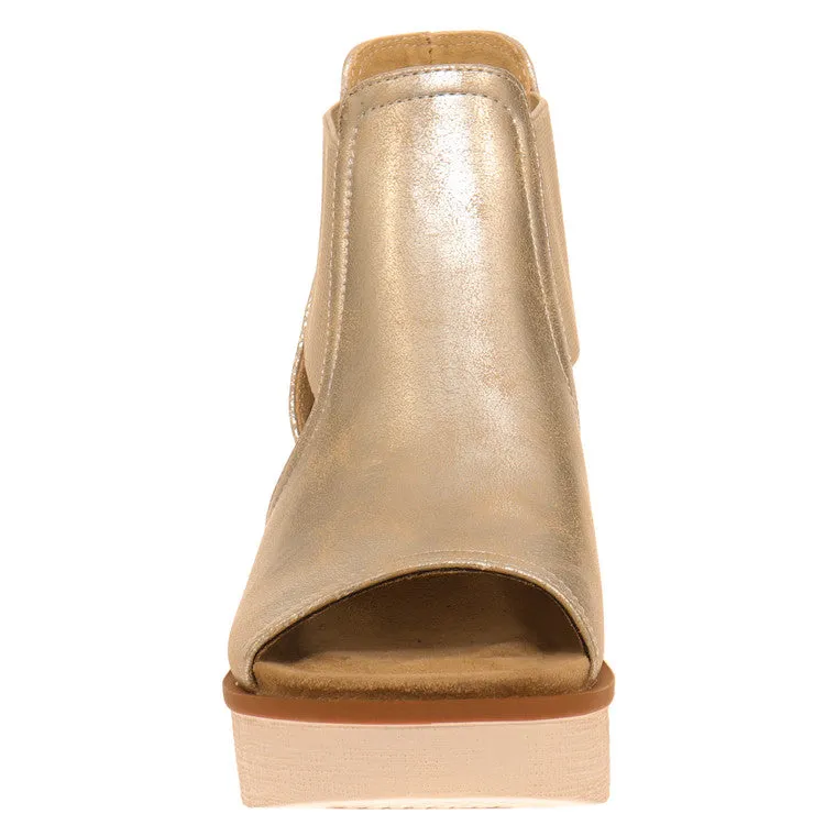 Clue Gold Wedge Platform Sandal Elastic Closure *FINAL SALE*