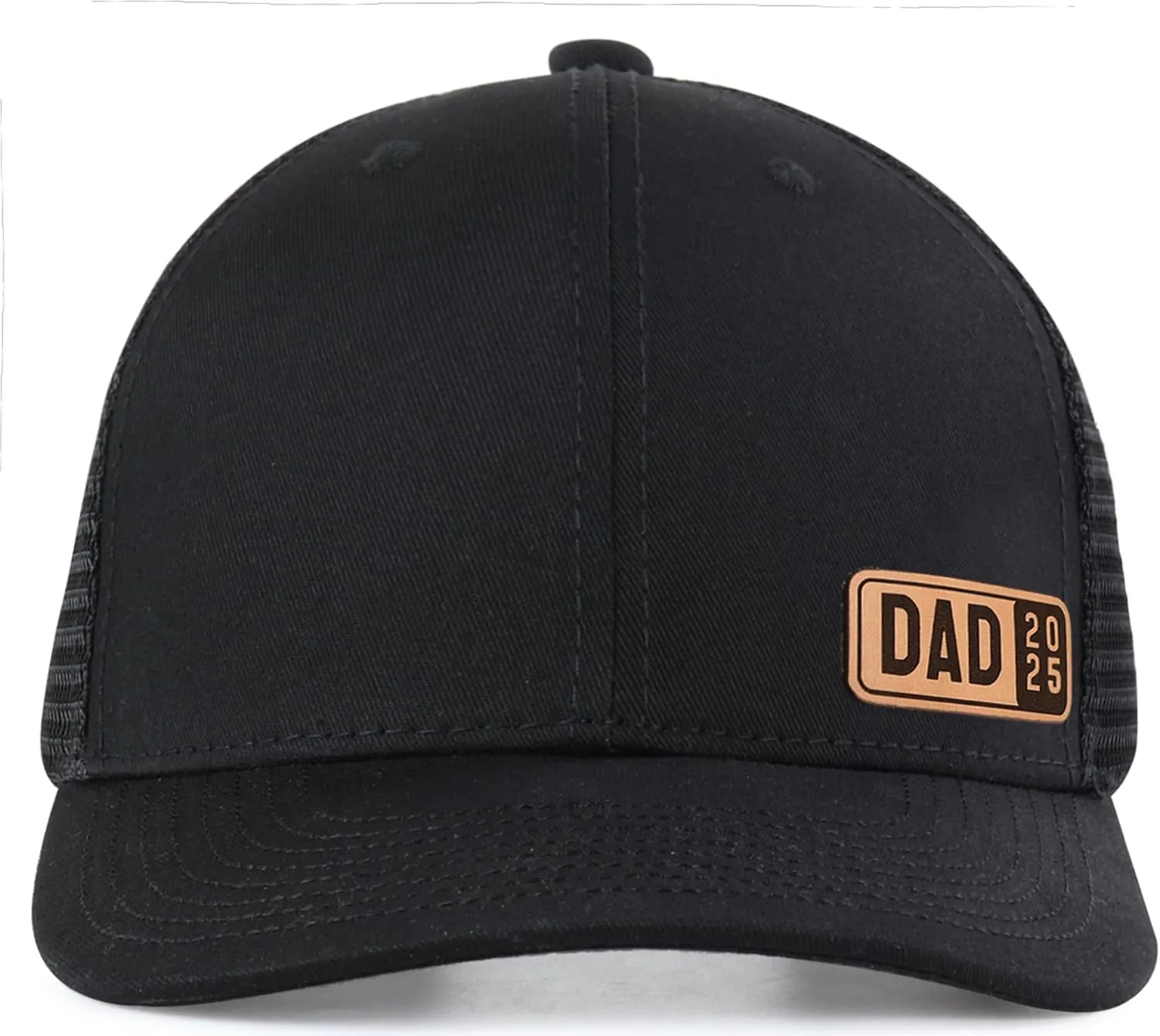 Dad Est 2023 2024 2025 Hat for Men Customization Leather Patch Trucker Hat