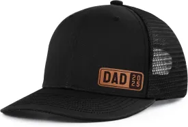 Dad Est 2023 2024 2025 Hat for Men Customization Leather Patch Trucker Hat