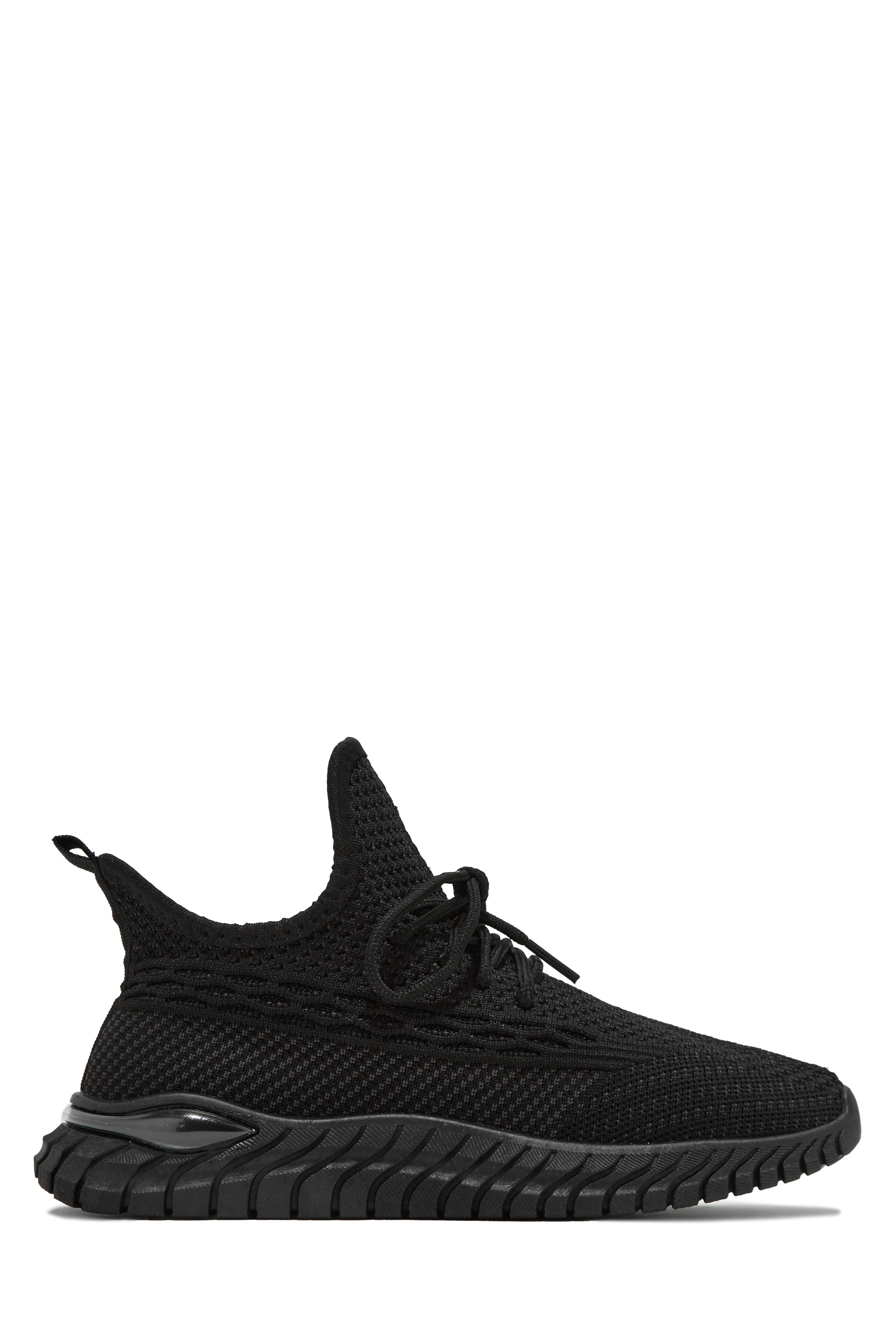 Determined Lace Up Sneakers - Black