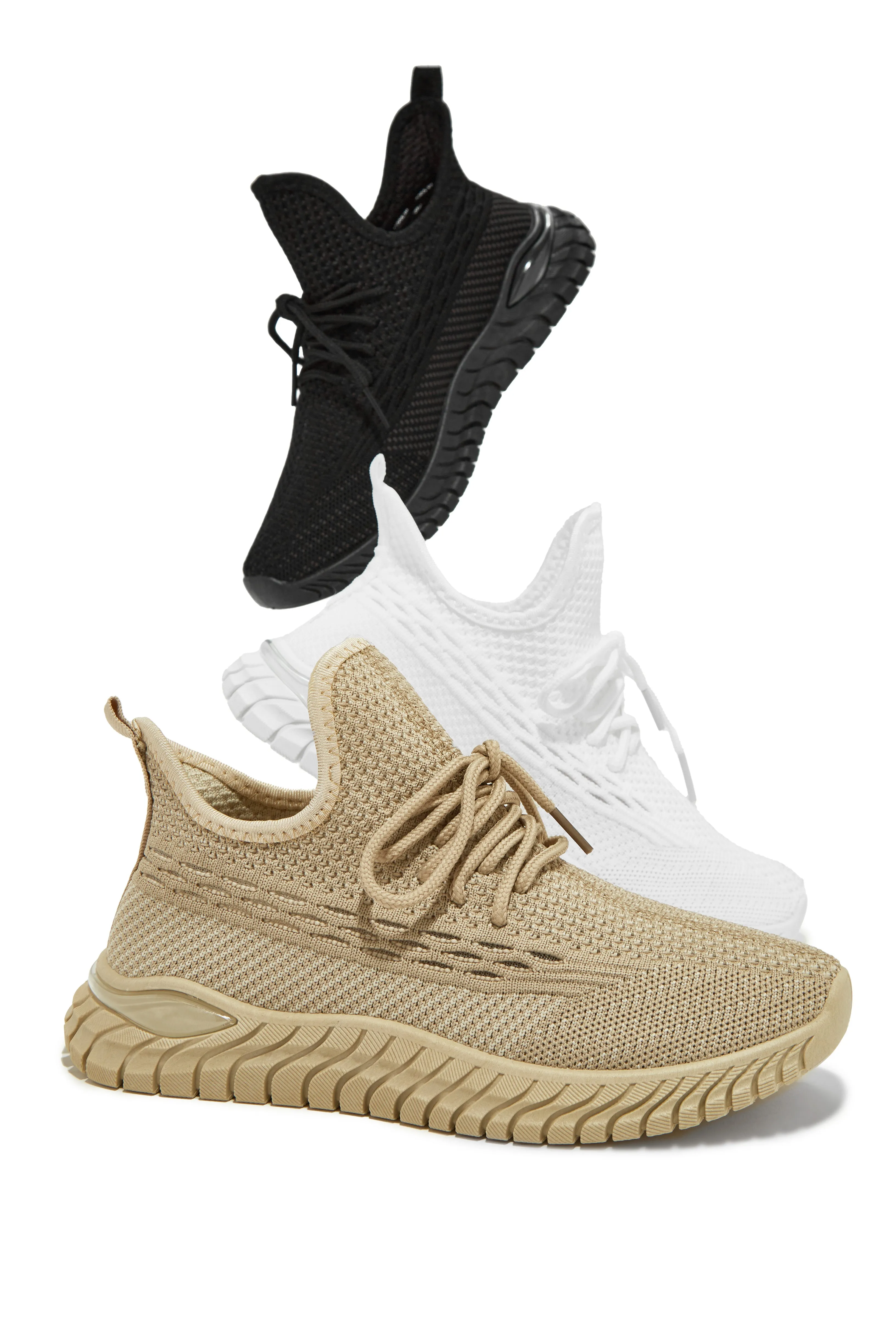 Determined Lace Up Sneakers - Black