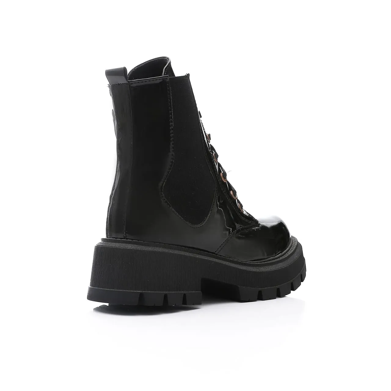 Gadget chunky Chelsea rain boots in shinny black