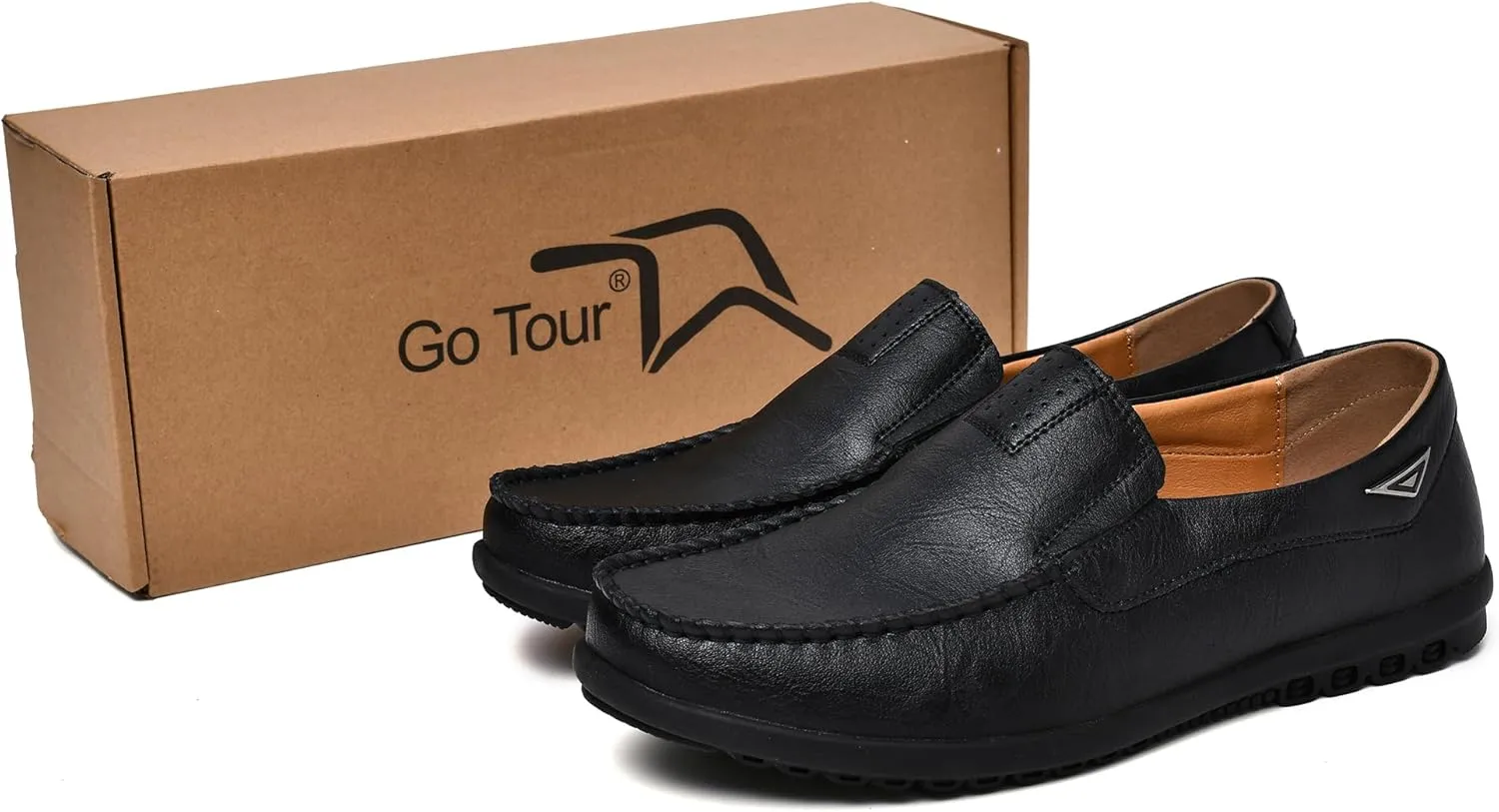 Go Tour Men??s Casual Leather Fashion Slip-on Loafers Shoes