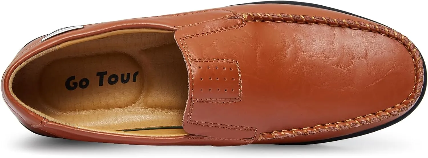 Go Tour Men??s Casual Leather Fashion Slip-on Loafers Shoes