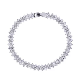 Heart Cubic Zirconia Tennis Bracelet for Women with Round Cut White Diamond Cubic Zirconia