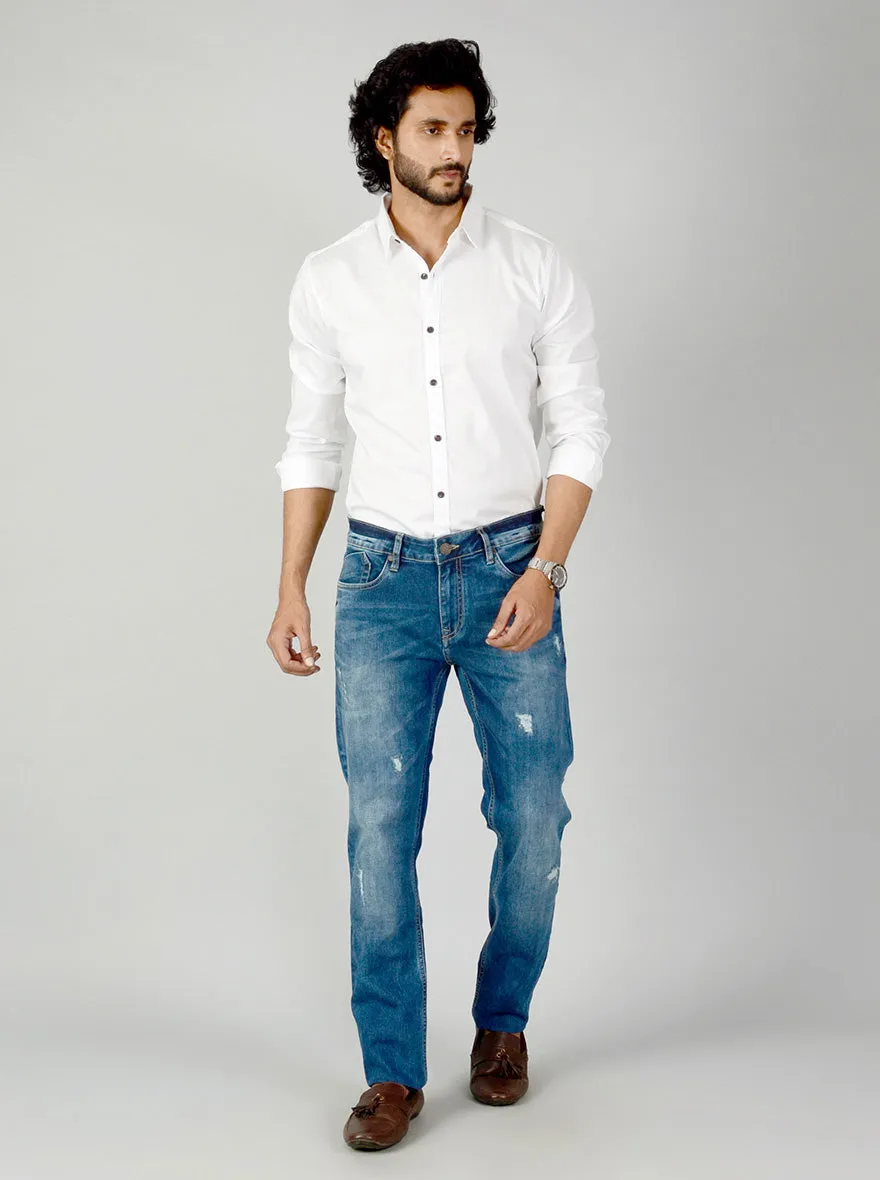 Ink Blue Washed Slim Fit Jeans | JadeBlue