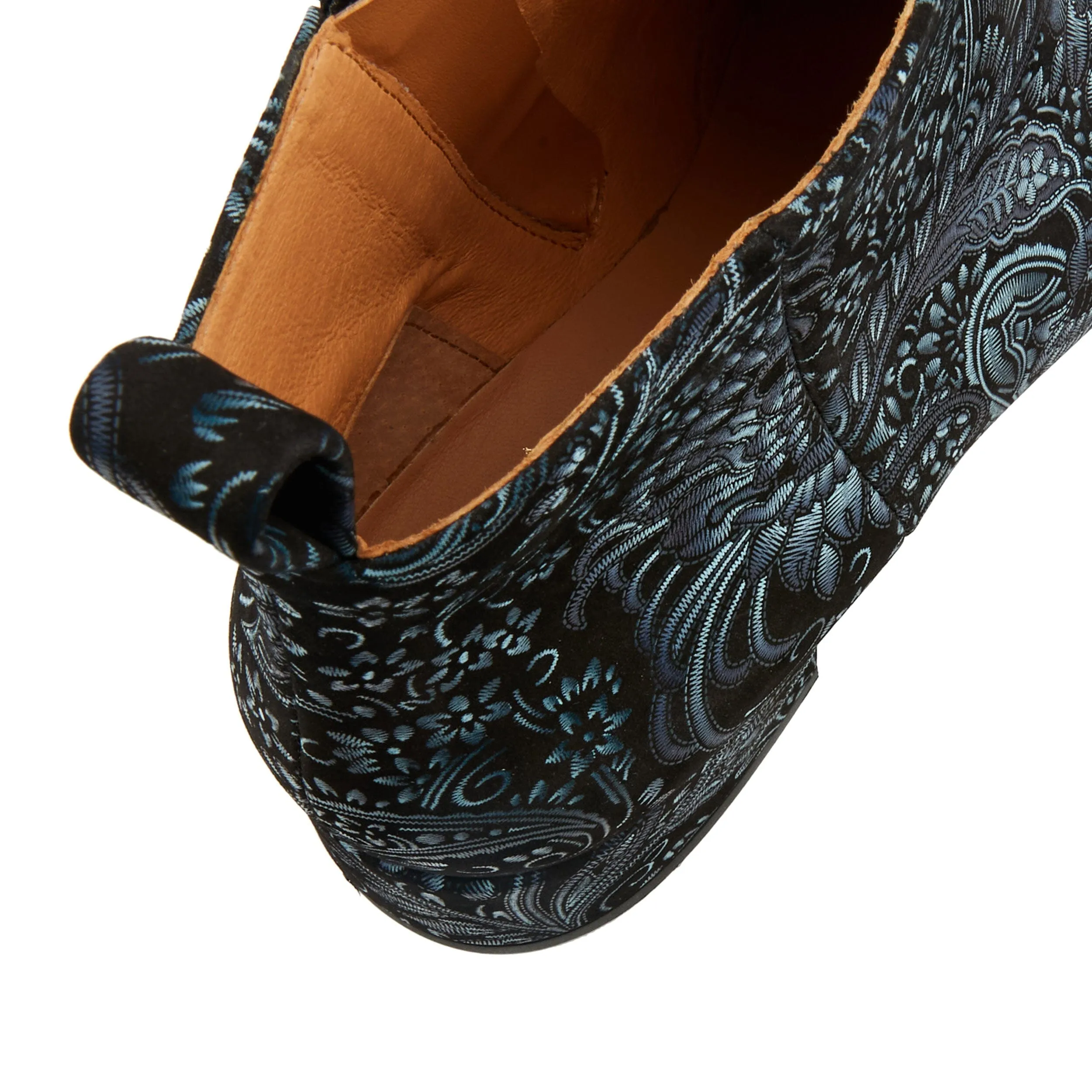 Iris - Black & Blue & Silver Floral