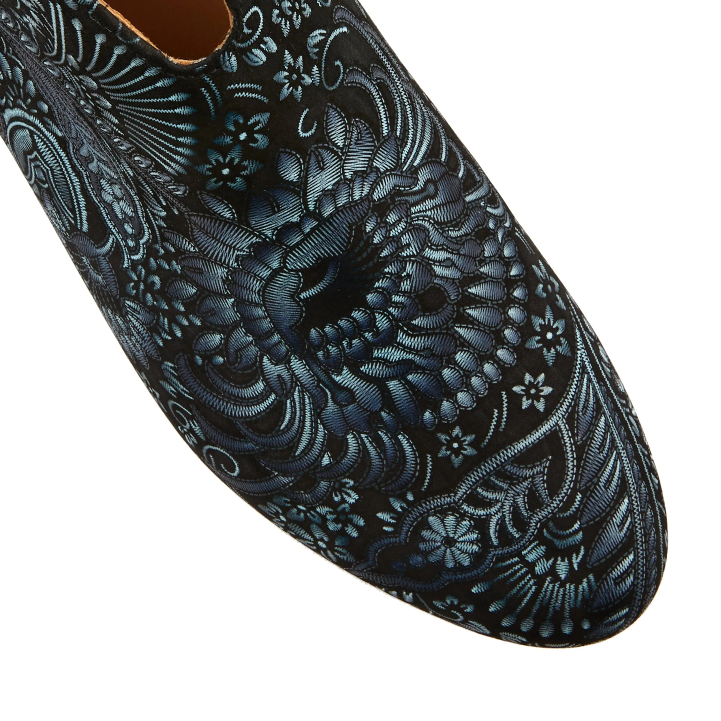 Iris - Black & Blue & Silver Floral