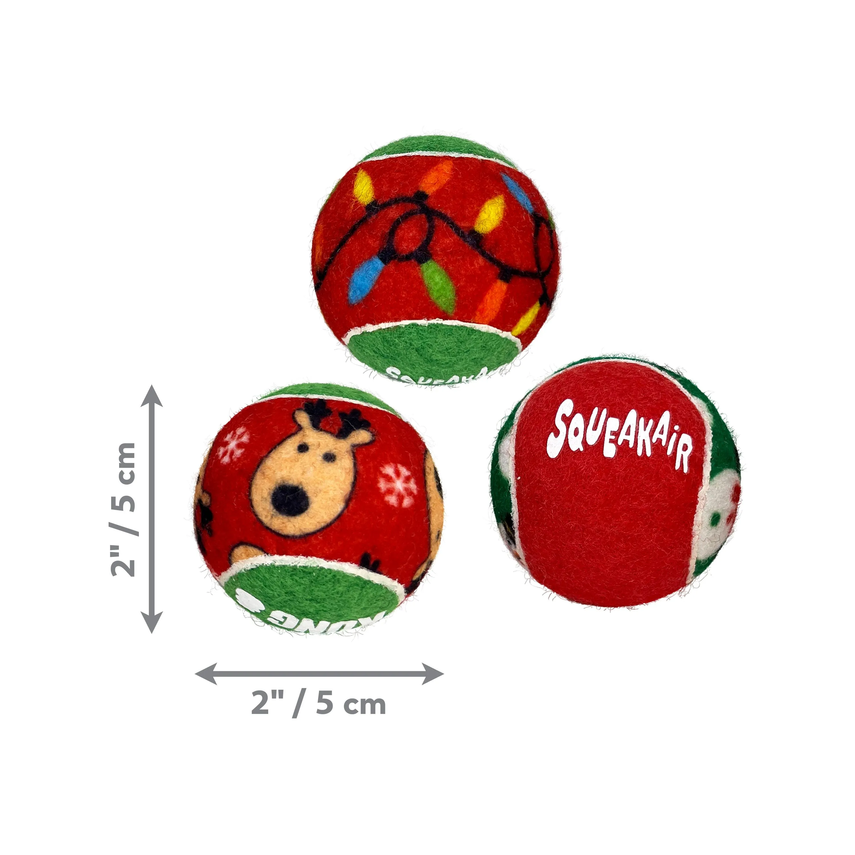 KONG Christmas Squeaker Ball Small Assorted Dog Toy