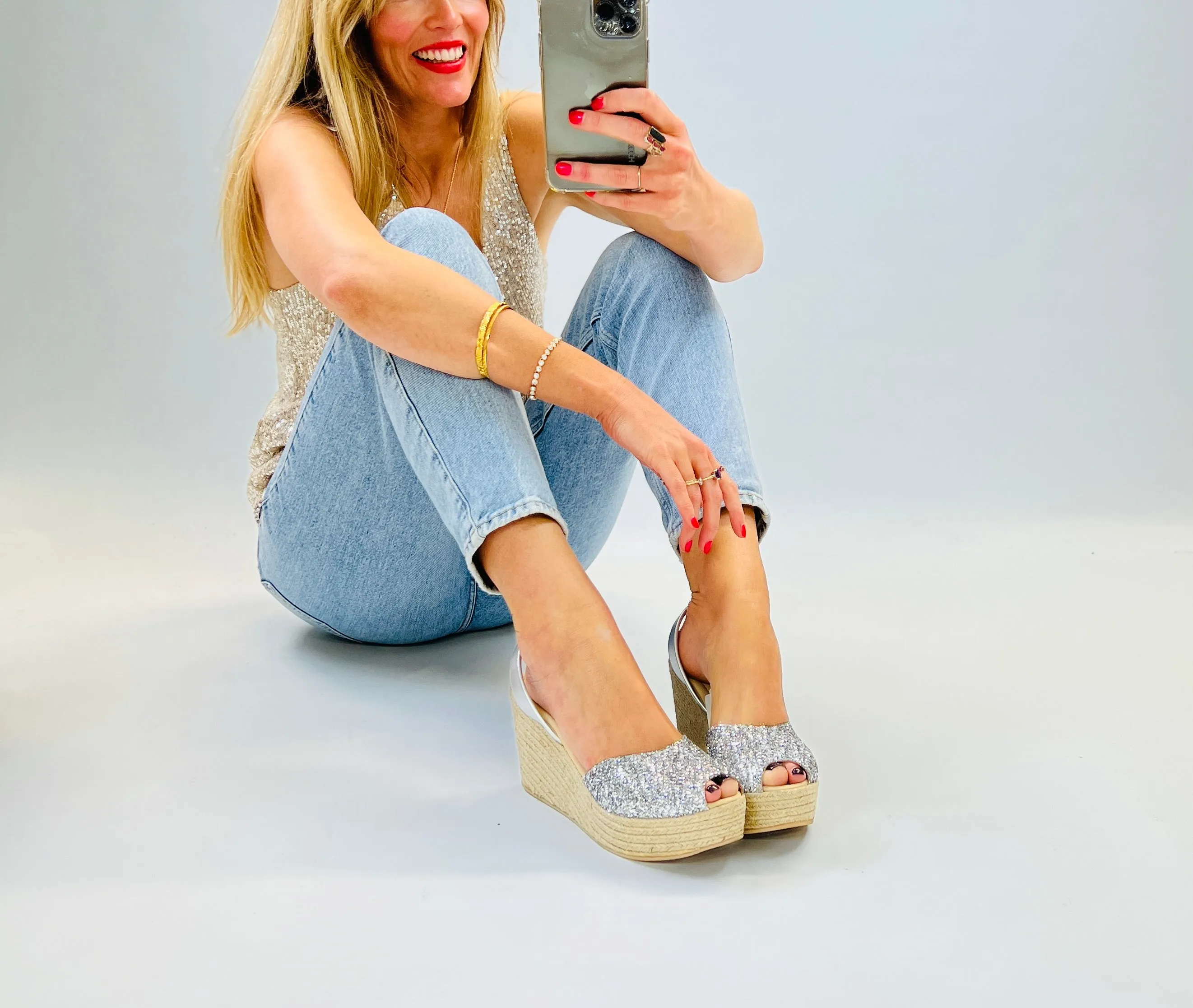 Kylie Mid Height Espadrille Wedge