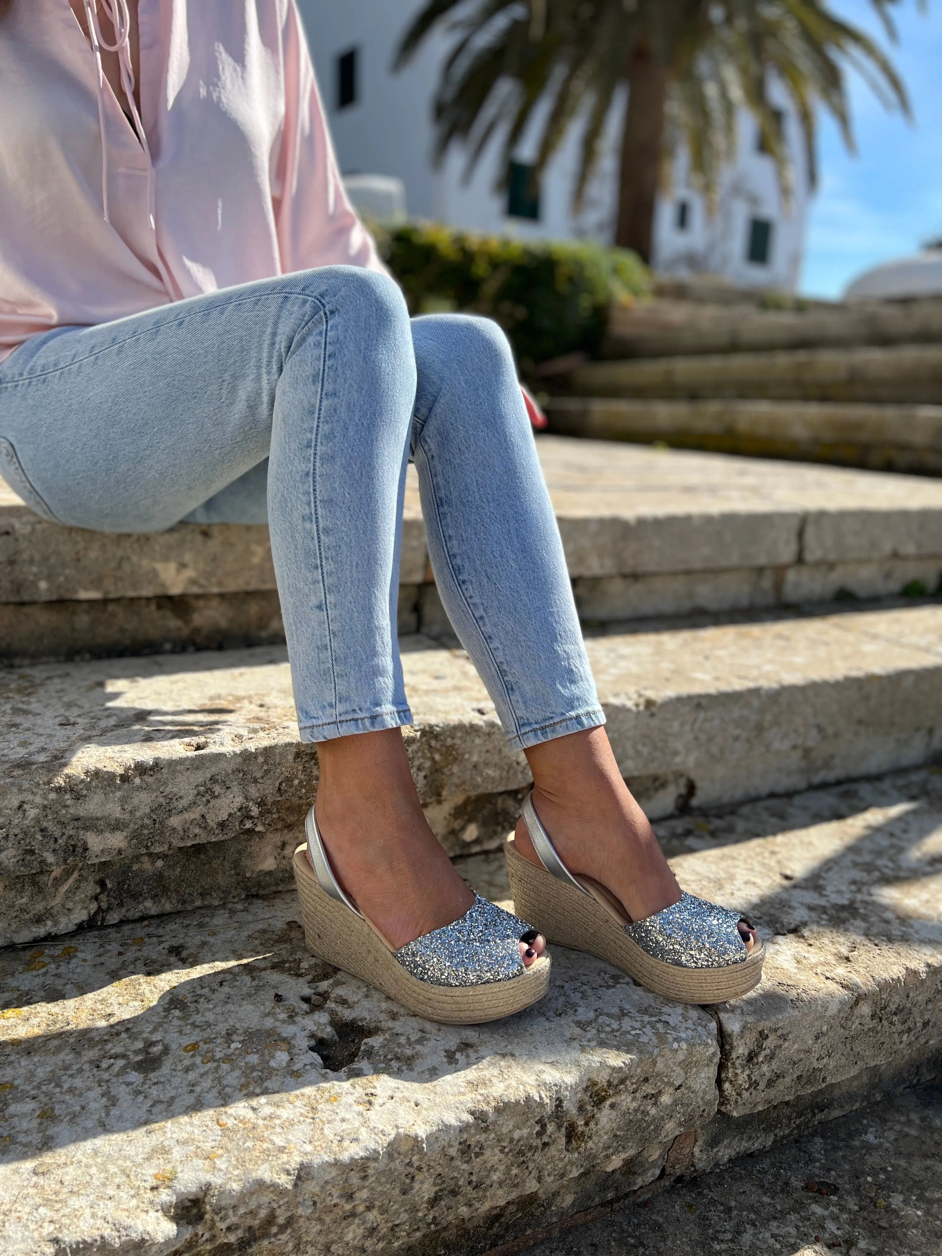 Kylie Mid Height Espadrille Wedge