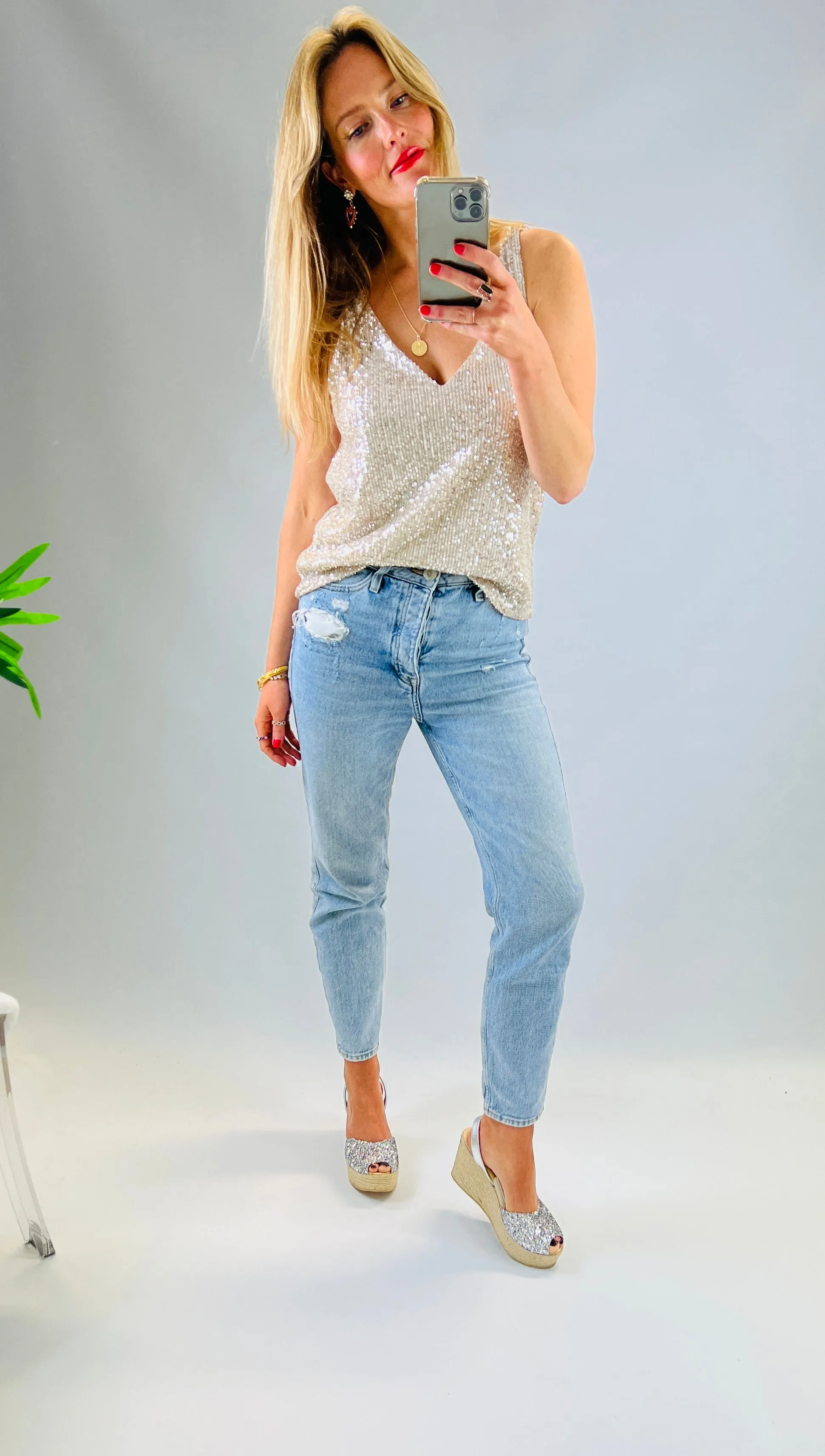Kylie Mid Height Espadrille Wedge