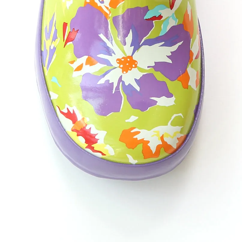 Lime Flower Rain Boot