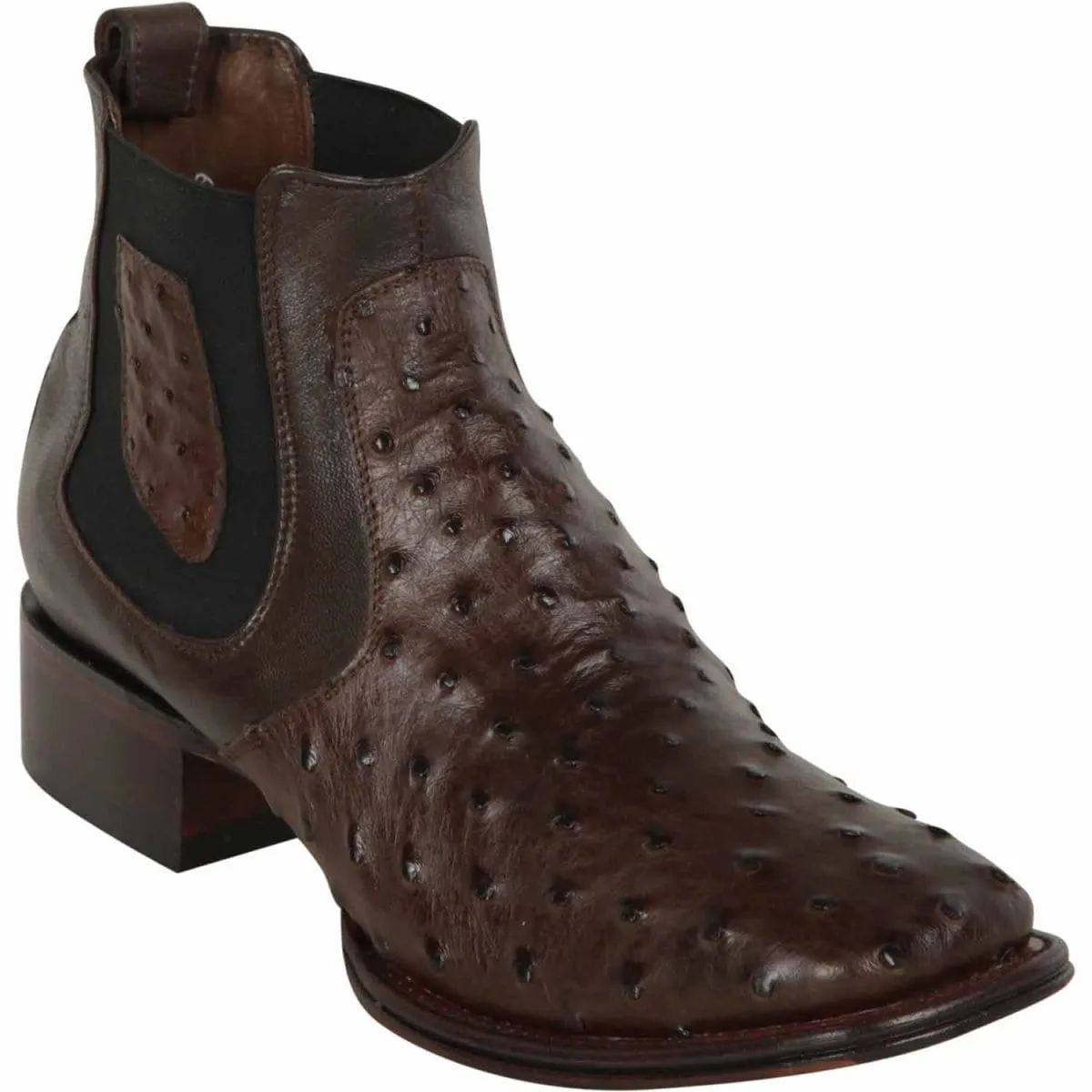Los Altos Men's Square Toe Ostrich Short Boots LAB-82BV03