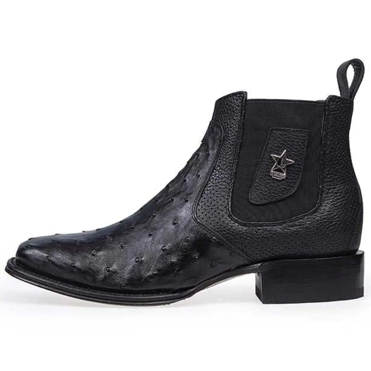 Los Altos Men's Square Toe Ostrich Short Boots LAB-82BV03