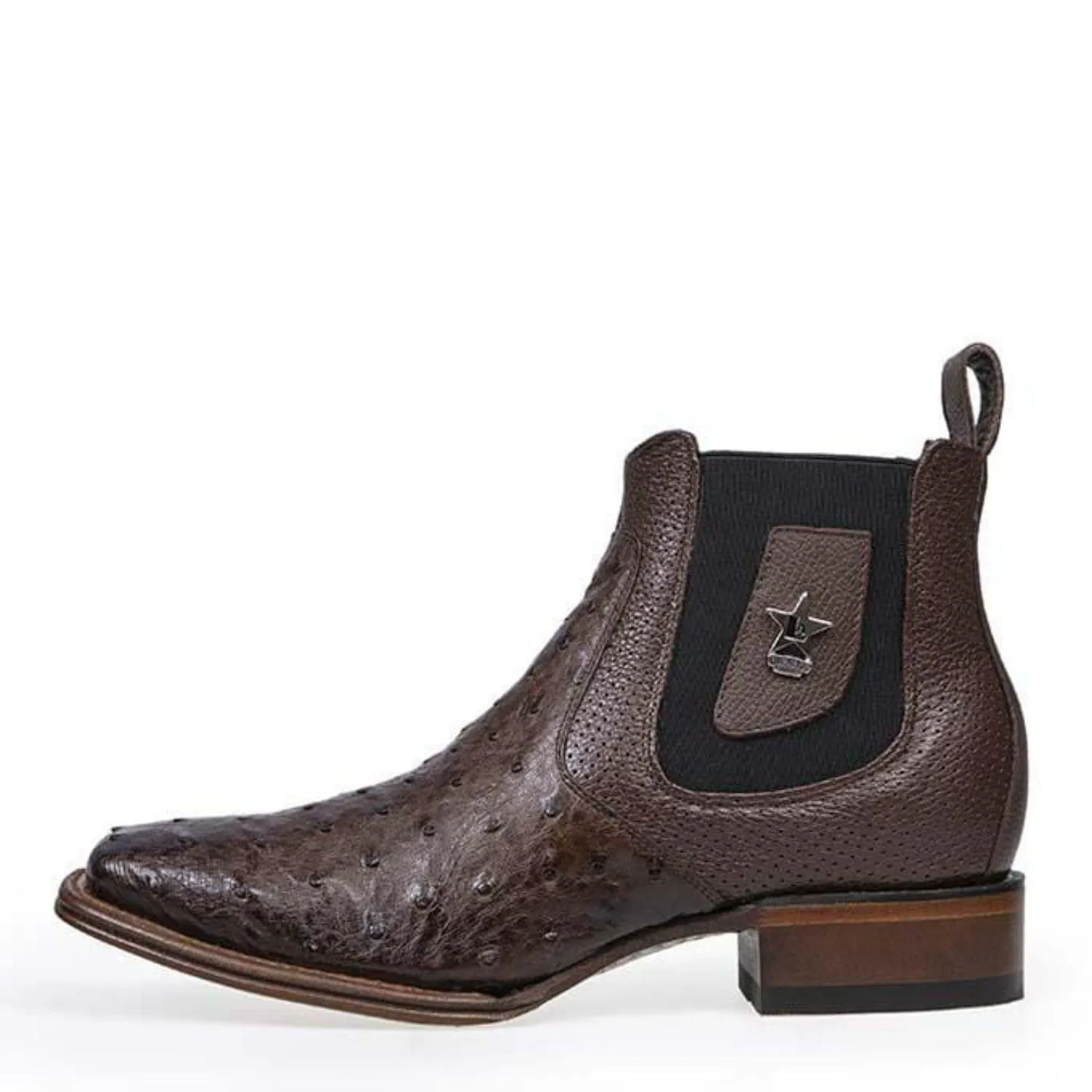 Los Altos Men's Square Toe Ostrich Short Boots LAB-82BV03