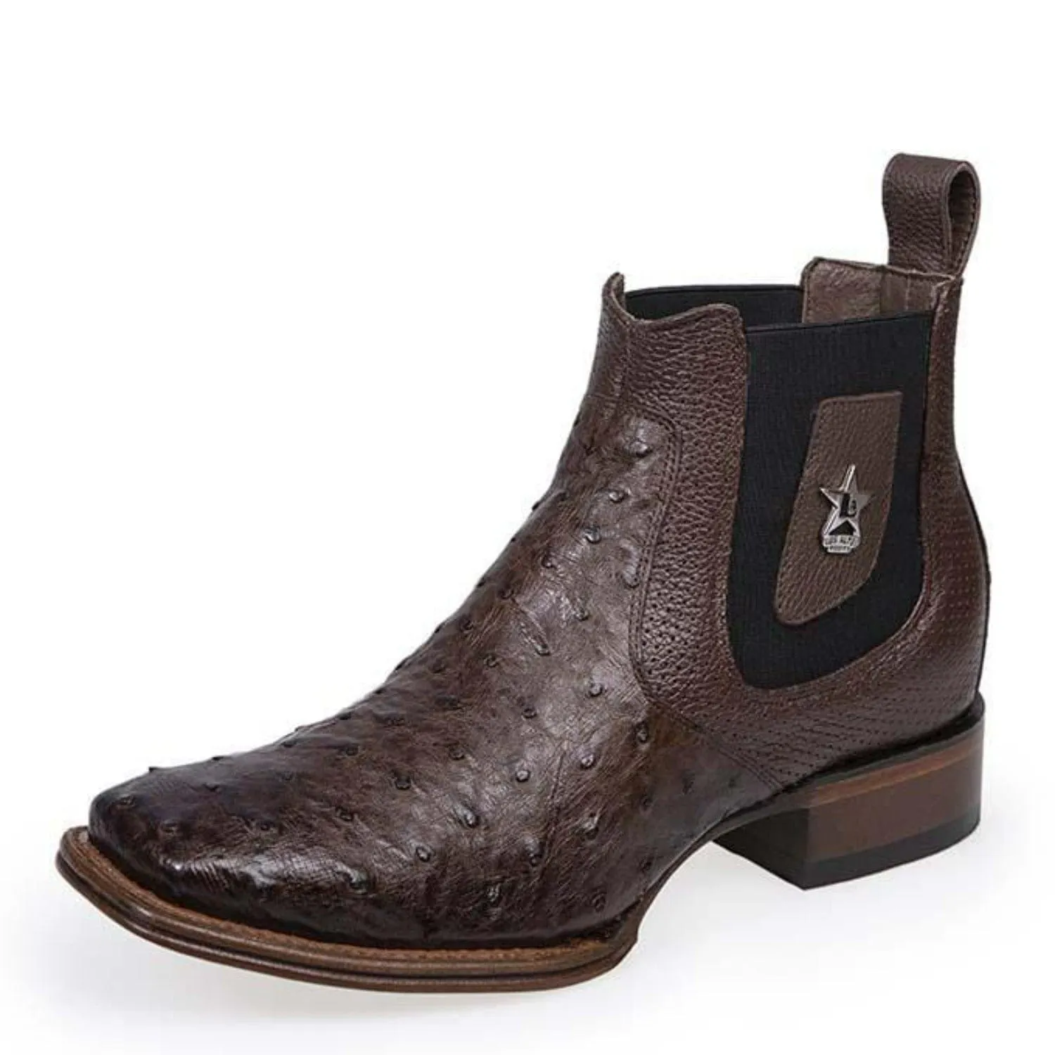 Los Altos Men's Square Toe Ostrich Short Boots LAB-82BV03