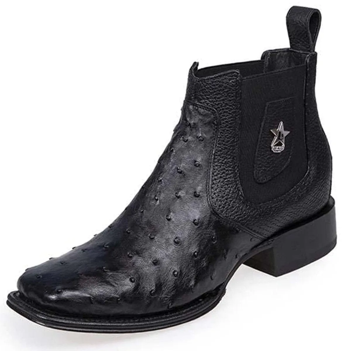 Los Altos Men's Square Toe Ostrich Short Boots LAB-82BV03
