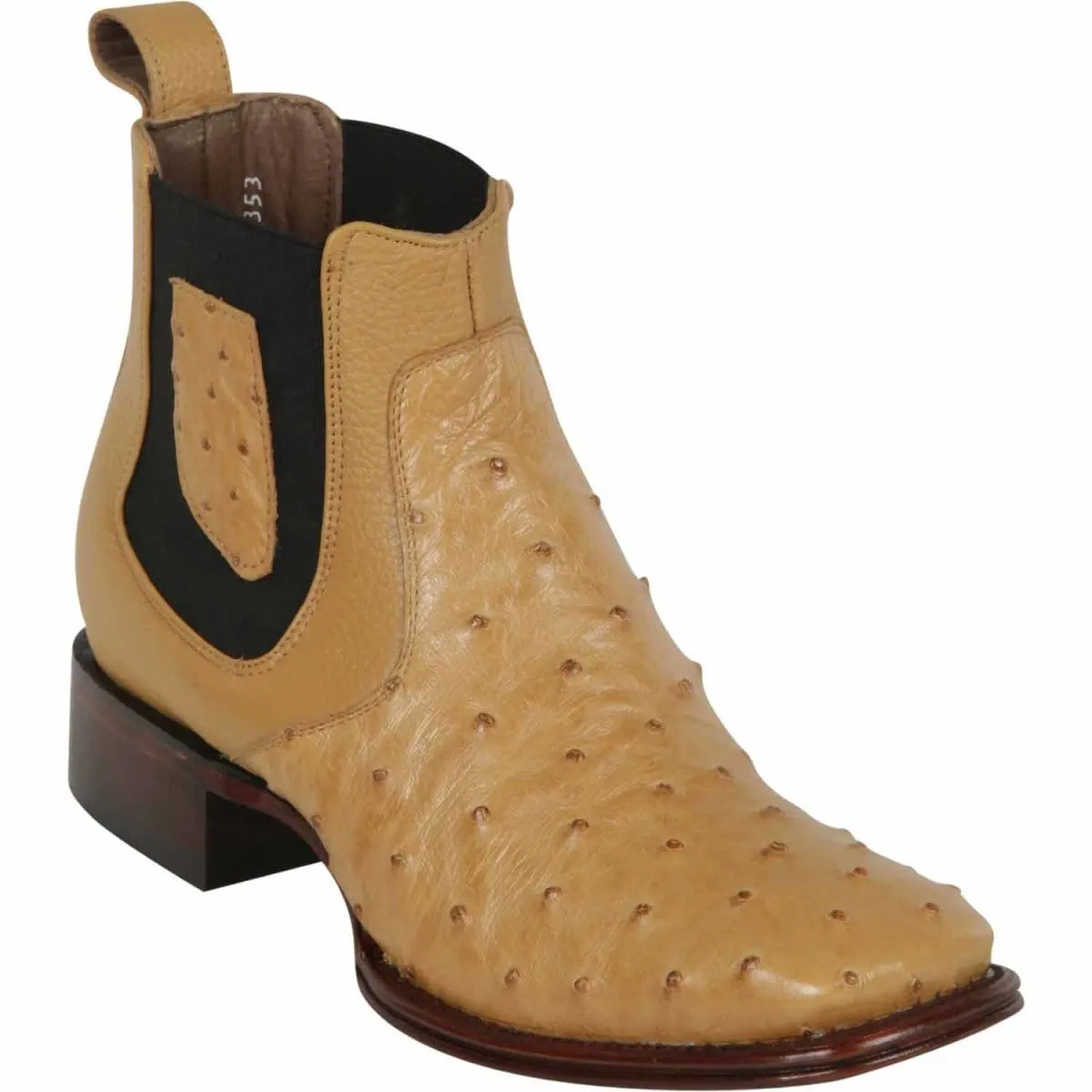 Los Altos Men's Square Toe Ostrich Short Boots LAB-82BV03