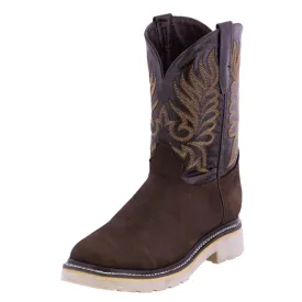 Mens 750 Dark Brown Leather Work Boots Slip Resistant Soft Toe