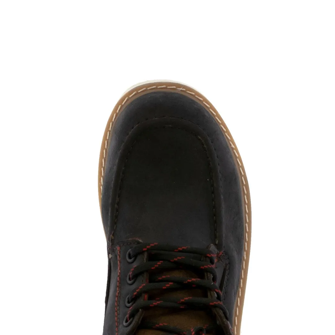 Mens T10RA Dark Brown Leather Work Boots Slip Resistant Soft Toe