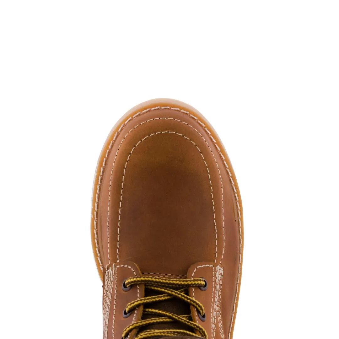 Mens T30W2 Honey Brown Leather Work Boots Zipper Soft Toe