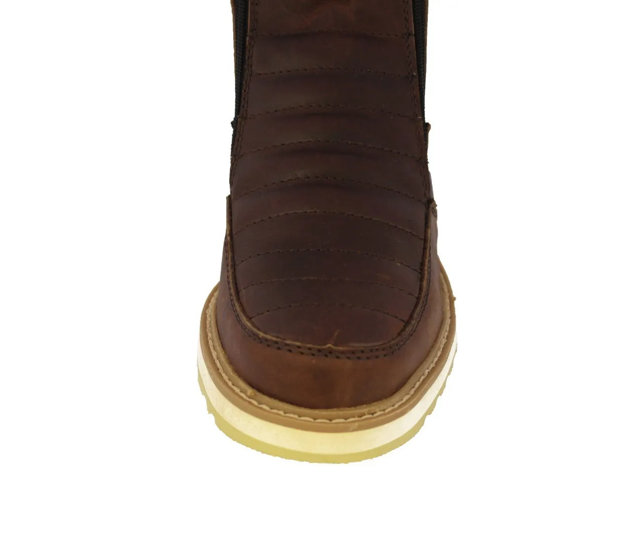 Mens T40W Brown Leather Work Boots Slip Resistant - Soft Toe