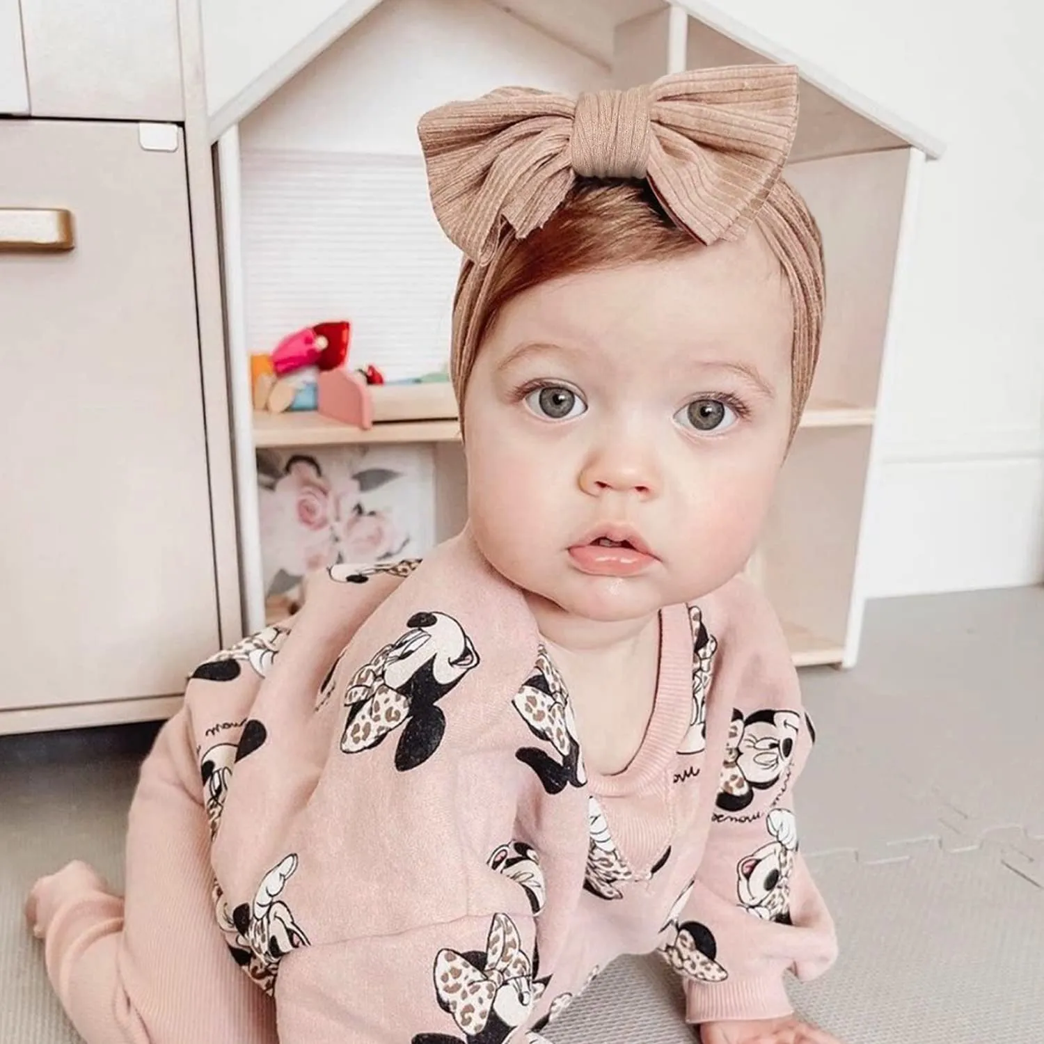 Niceye Baby Girls Headbands with Bows Handmade Hair Accessories Stretchy Hairbands for Newborn Infant Toddler