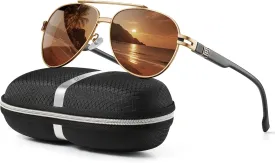 Polarized Aviator Sunglasses for Men Women- Fashion Shades Retro Sun Glasses Driving Fishing Golf UV Protection
