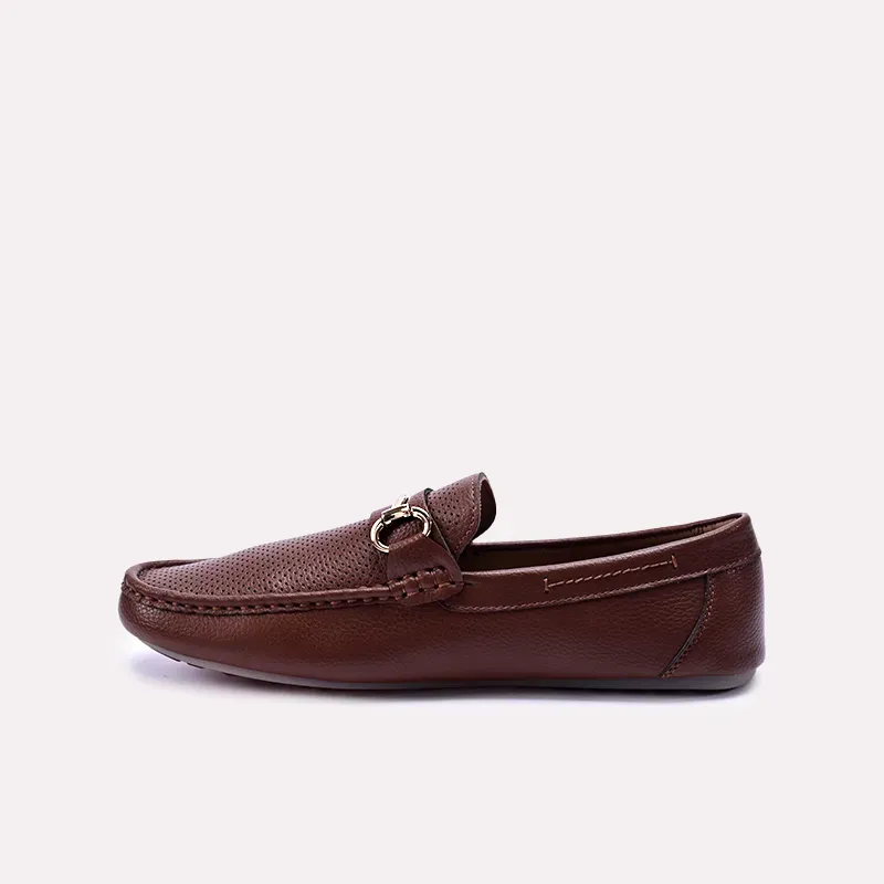 Ralph Brown Perforated Horsebit Loafers 0130858