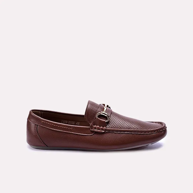 Ralph Brown Perforated Horsebit Loafers 0130858