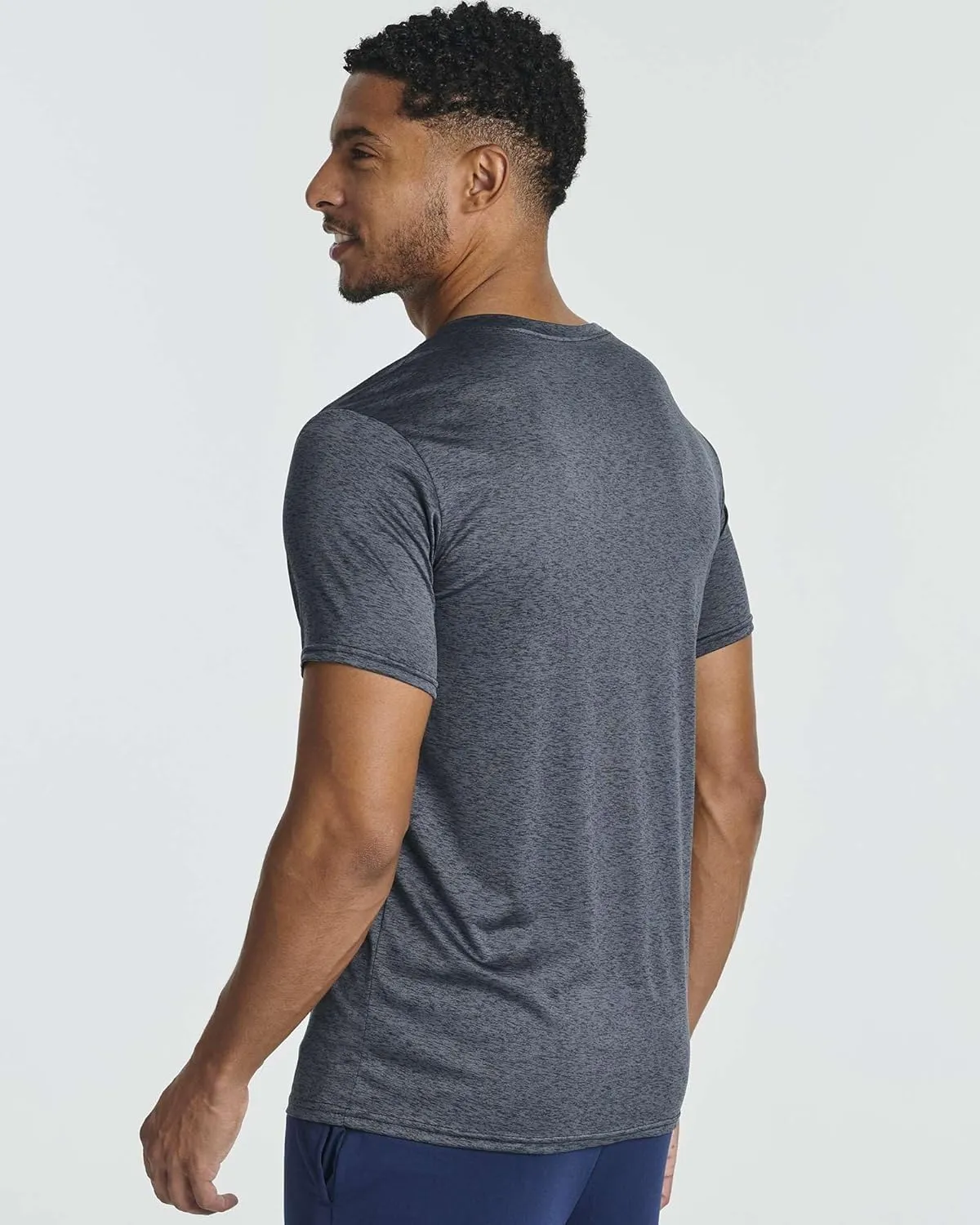 Real Essentials 5 Pack: Men??s Short Sleeve Dry Fit Active Crew Neck T Shirt - Athletic Running Gym Workout Tee Tops