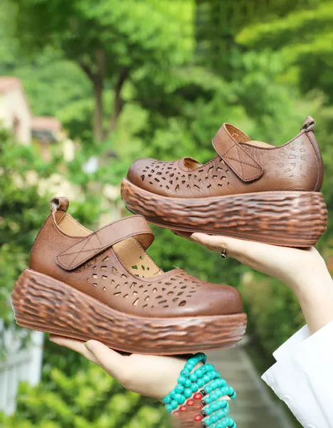 Summer Hollow Close Toe Wedge Sandals
