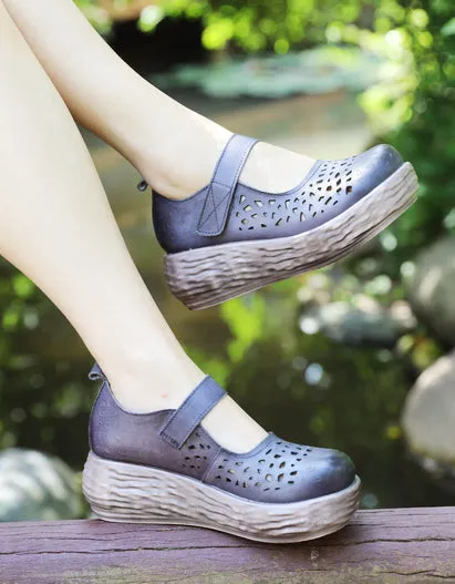 Summer Hollow Close Toe Wedge Sandals