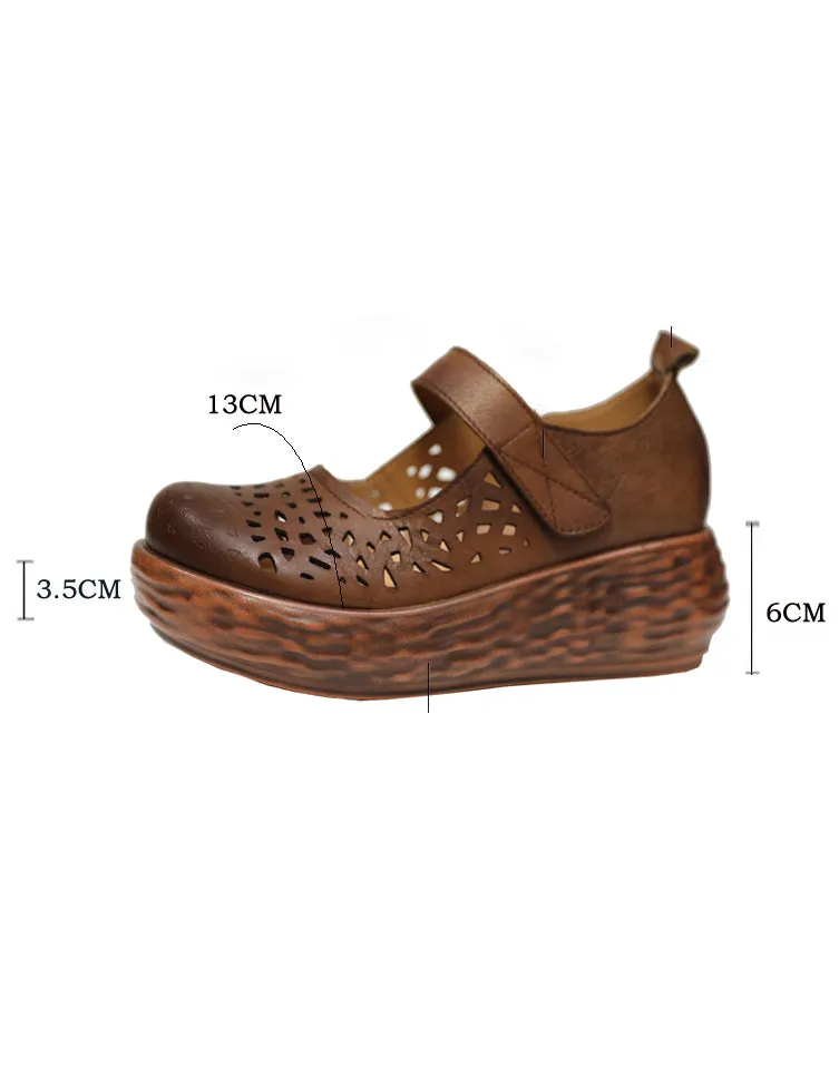 Summer Hollow Close Toe Wedge Sandals