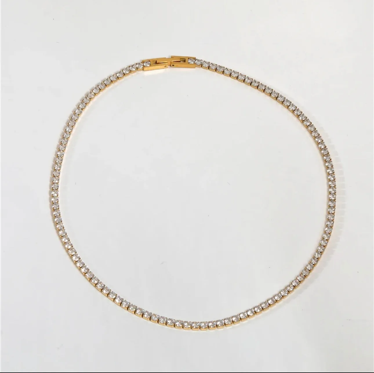 TENNIS GOLD - 18k Gold Plated Zircon Necklace or Bracelet