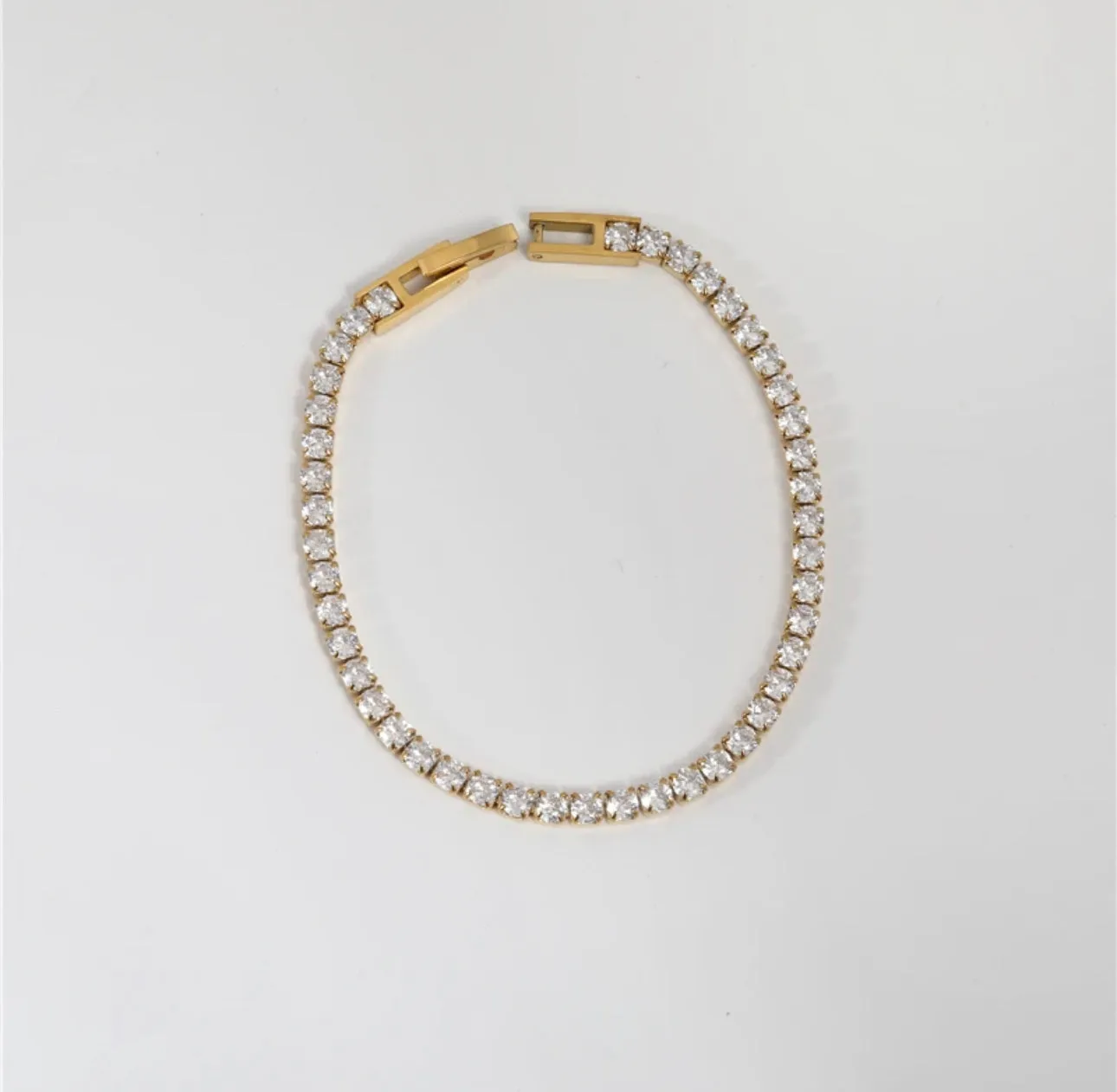 TENNIS GOLD - 18k Gold Plated Zircon Necklace or Bracelet