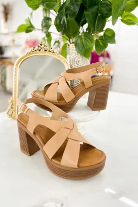 Vikki Nude Criss Cross Strap Wedge *Final Sale*