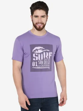 Violet Printed Slim Fit T-Shirt | JadeBlue
