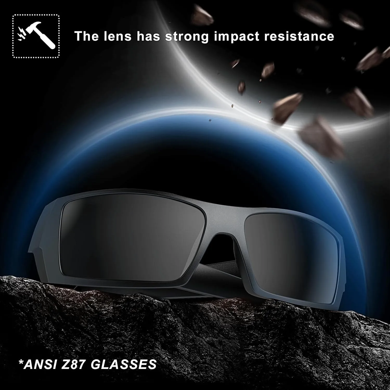 WISTON Z87 Sunglasses Wrap Around Sunglasses for Men Rectangular Safety Glasses UV400 for Sport Working 8231